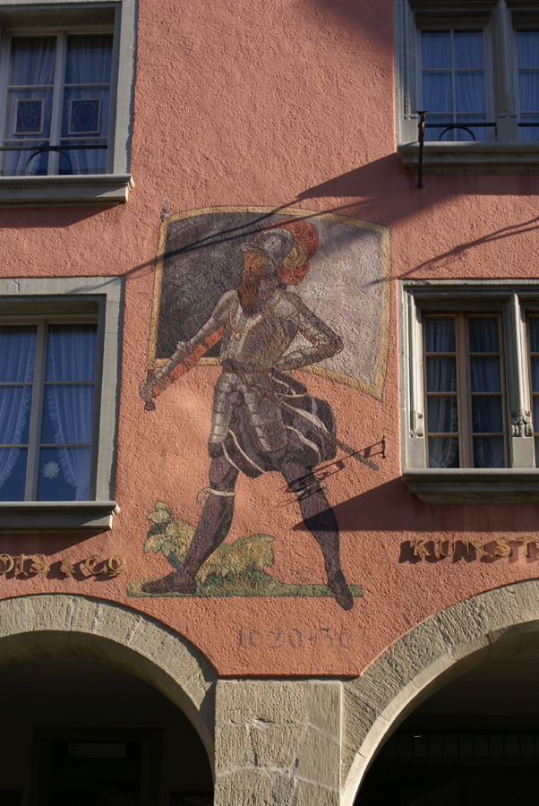 Wall art in Burgdorf’s historic centre, Switzerland