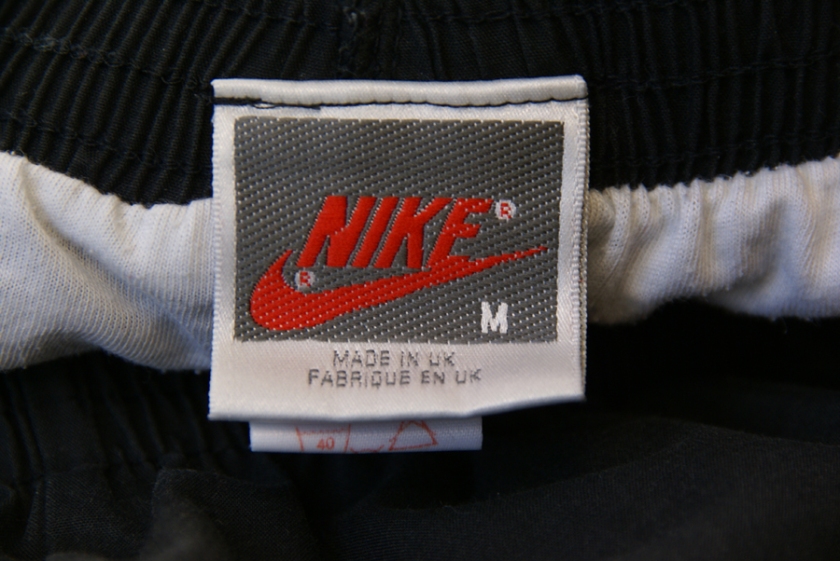 Old Nike shorts made in the UK. I bet there are none or very few products made in the UK now